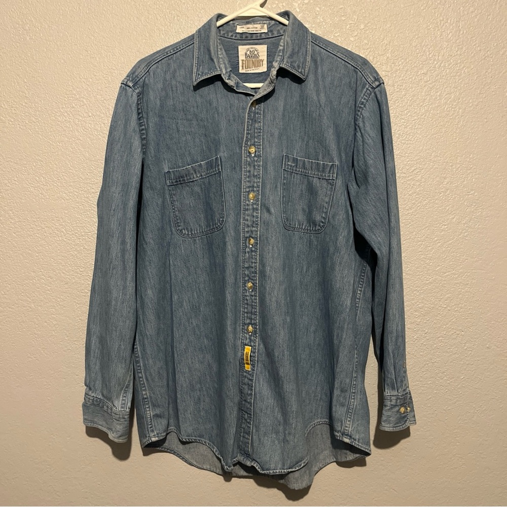 VTG 90s B.D. Baggies Foundry Denim Shirt Jacket Shacket USA Made Men's L